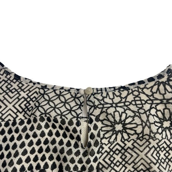 H&M Geometric Print Irregular Hem Short Sleeve Dress Size 8 - Picture 6 of 13